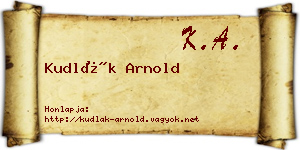 Kudlák Arnold névjegykártya