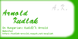 arnold kudlak business card